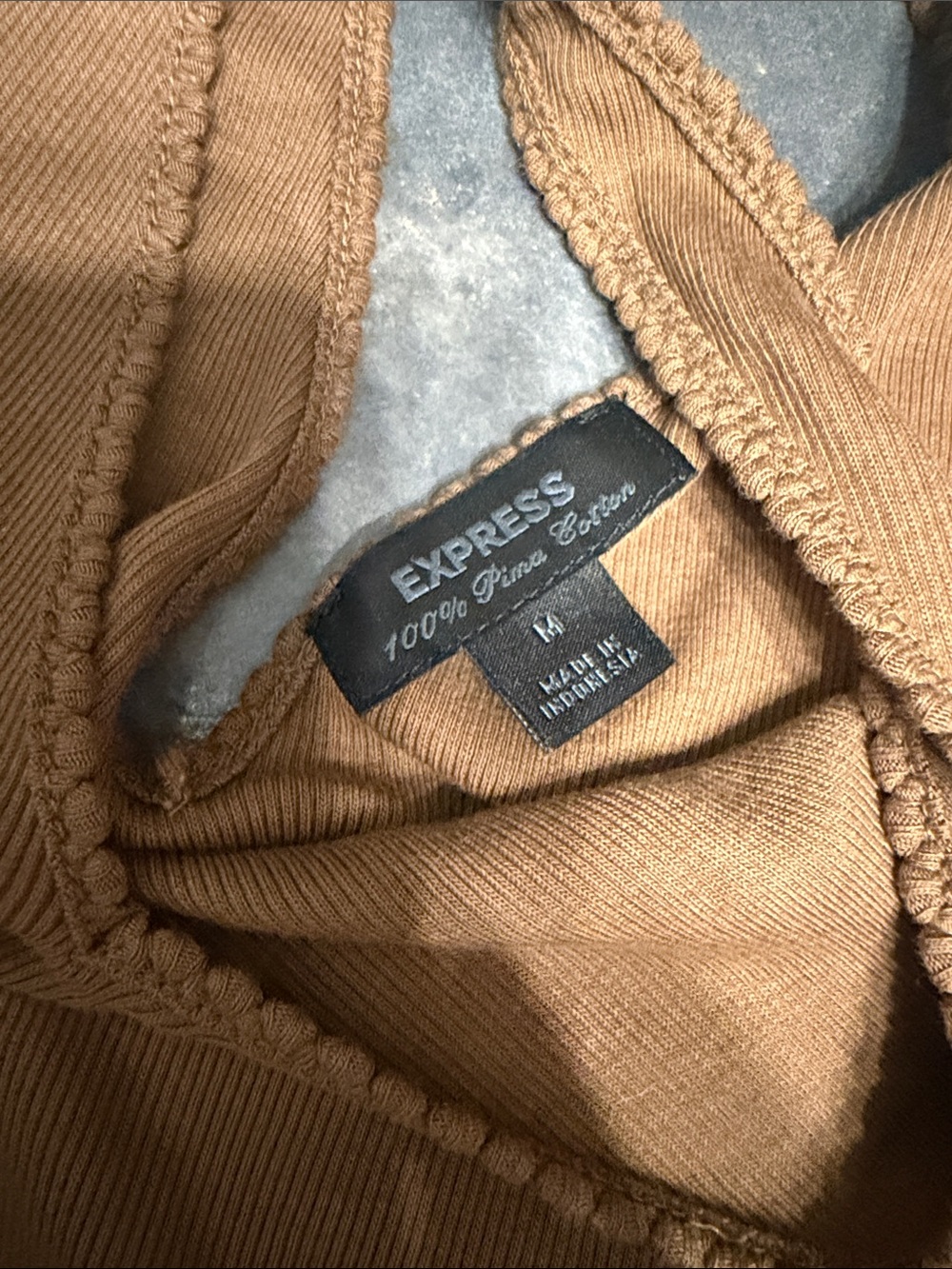 Express Camel Brown Ribbed Tank Top - 100% Pima cotton
